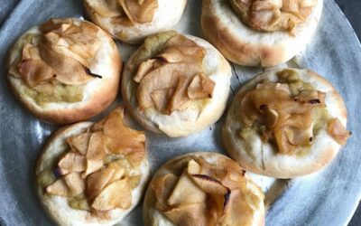 Norwegian Cardamom Buns with Vanilla Custard and Caramelized Cinnamon Apples