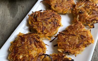 Butternut-Potato Cakes with Lemon-Dill Yogurt Sauce