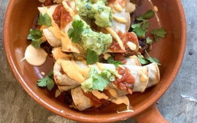 Black Bean and Sweet Potato Taquitos with Chipotle Crema